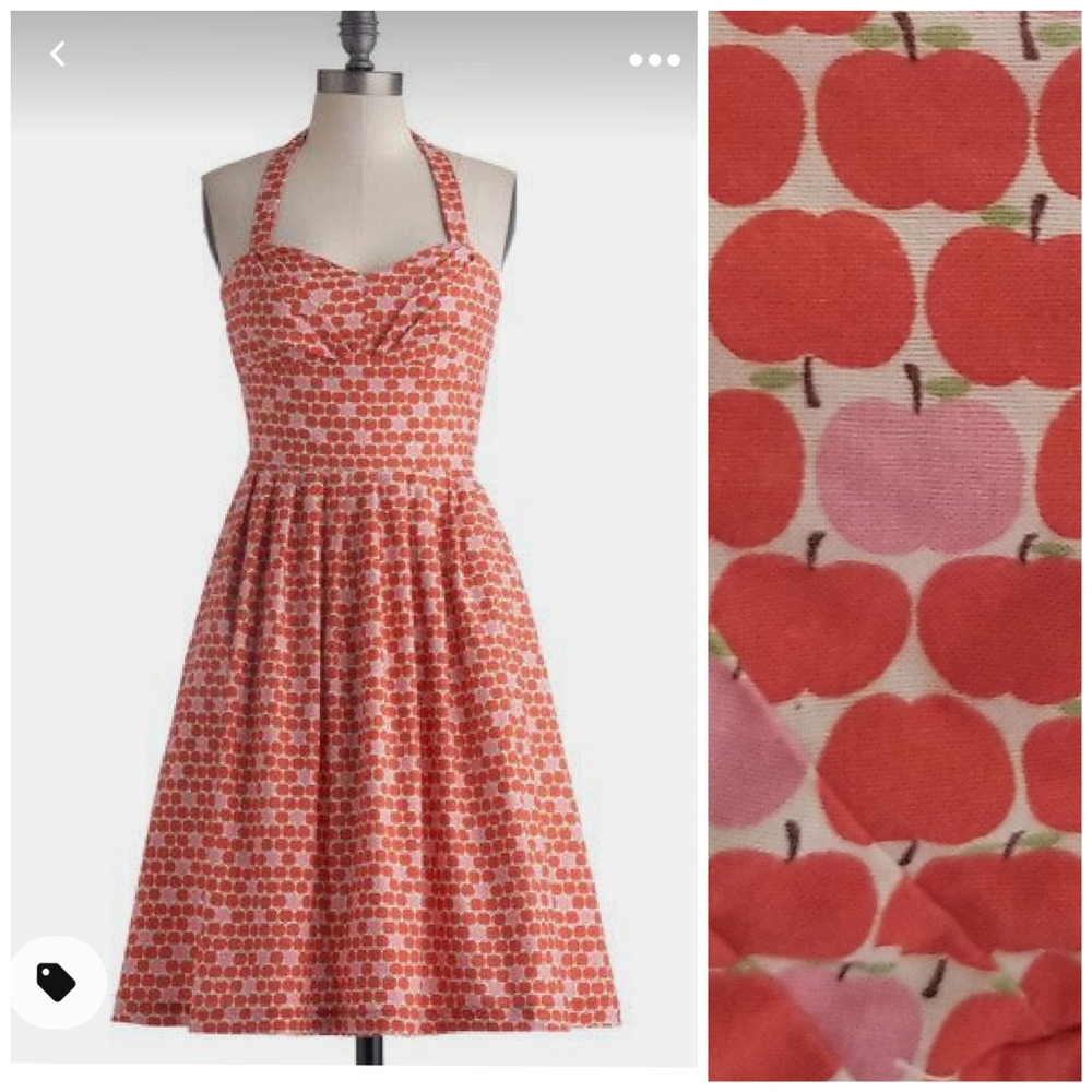 Bea & Dot Modcloth Retro Pin Up Apple Print Dress